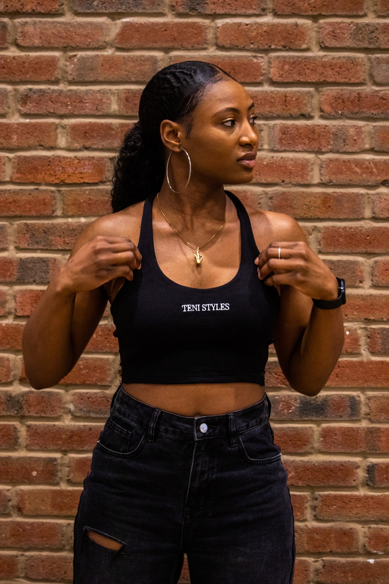 Suede-like Halter neck Top~ Blacks