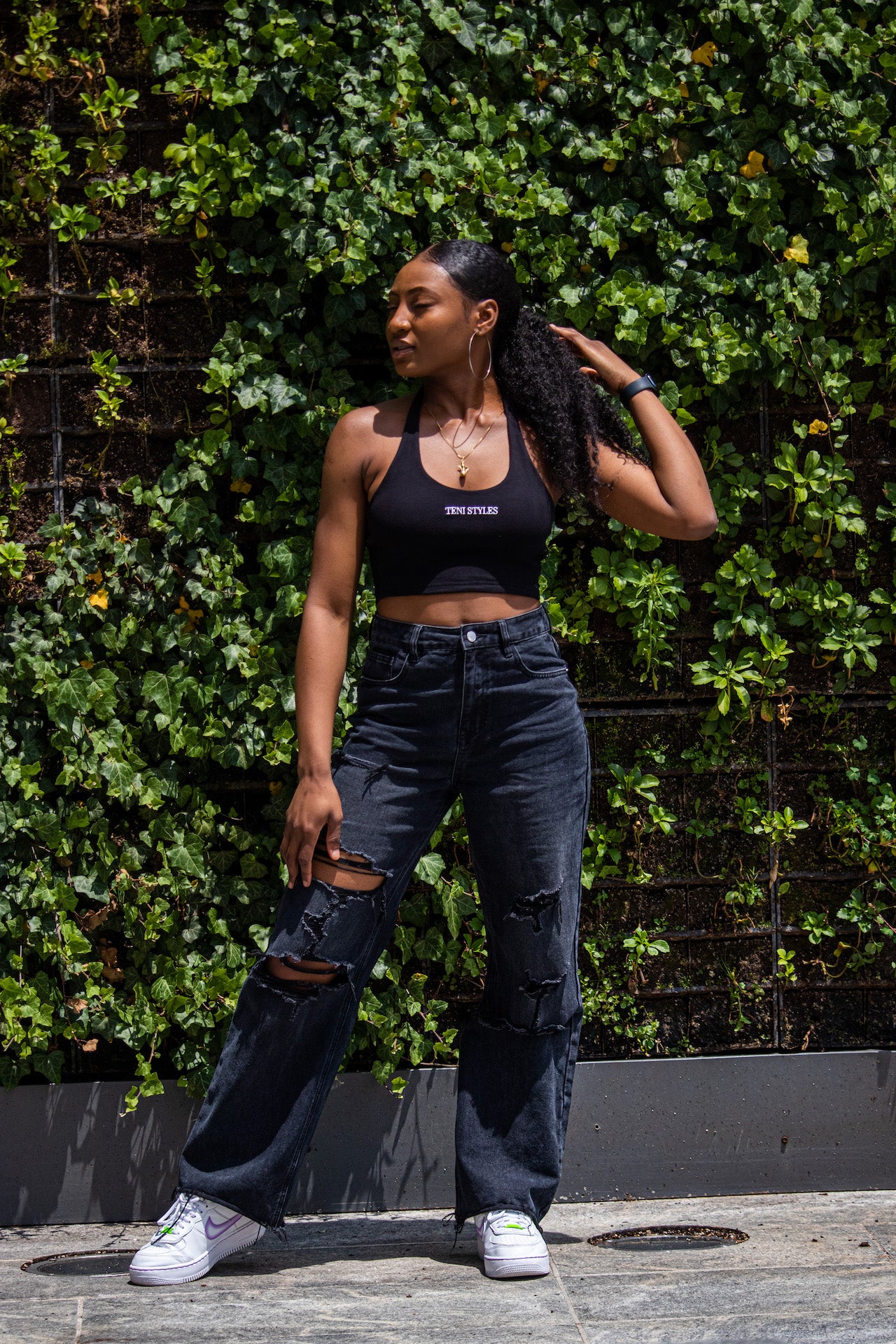 Suede-like Halter neck Top~ Blacks