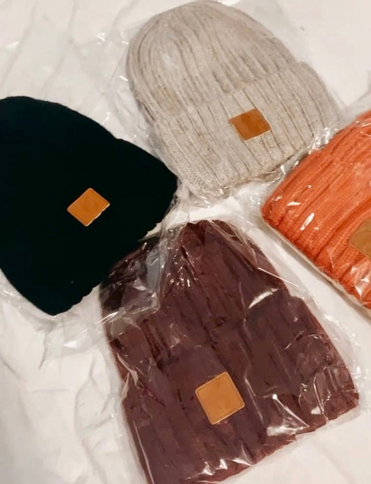 Satin Lined Winter Beanie~ Black