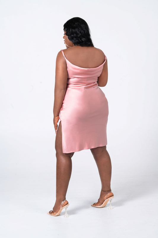 Blush Midi Satin Dress