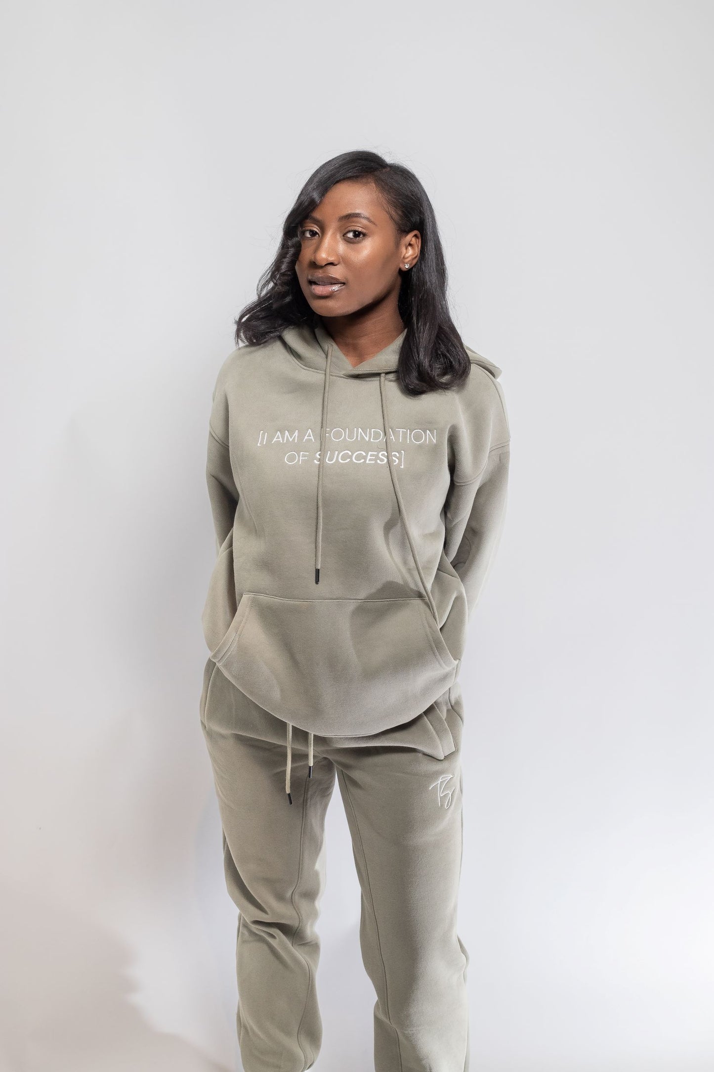 Olive Embroidered Hoodie