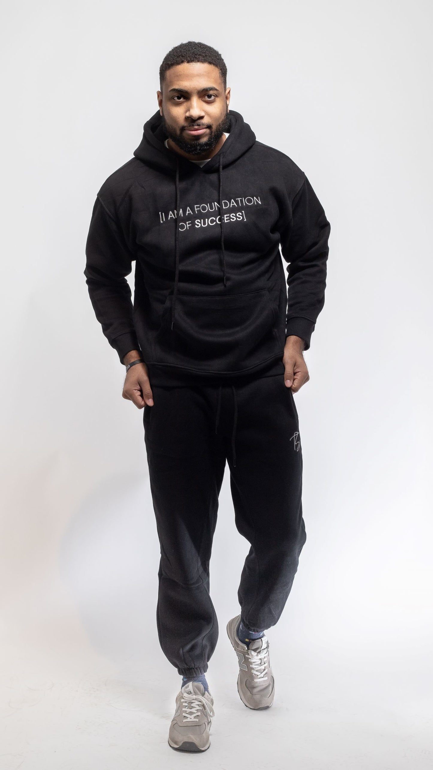 Black Embroidered Hoodie