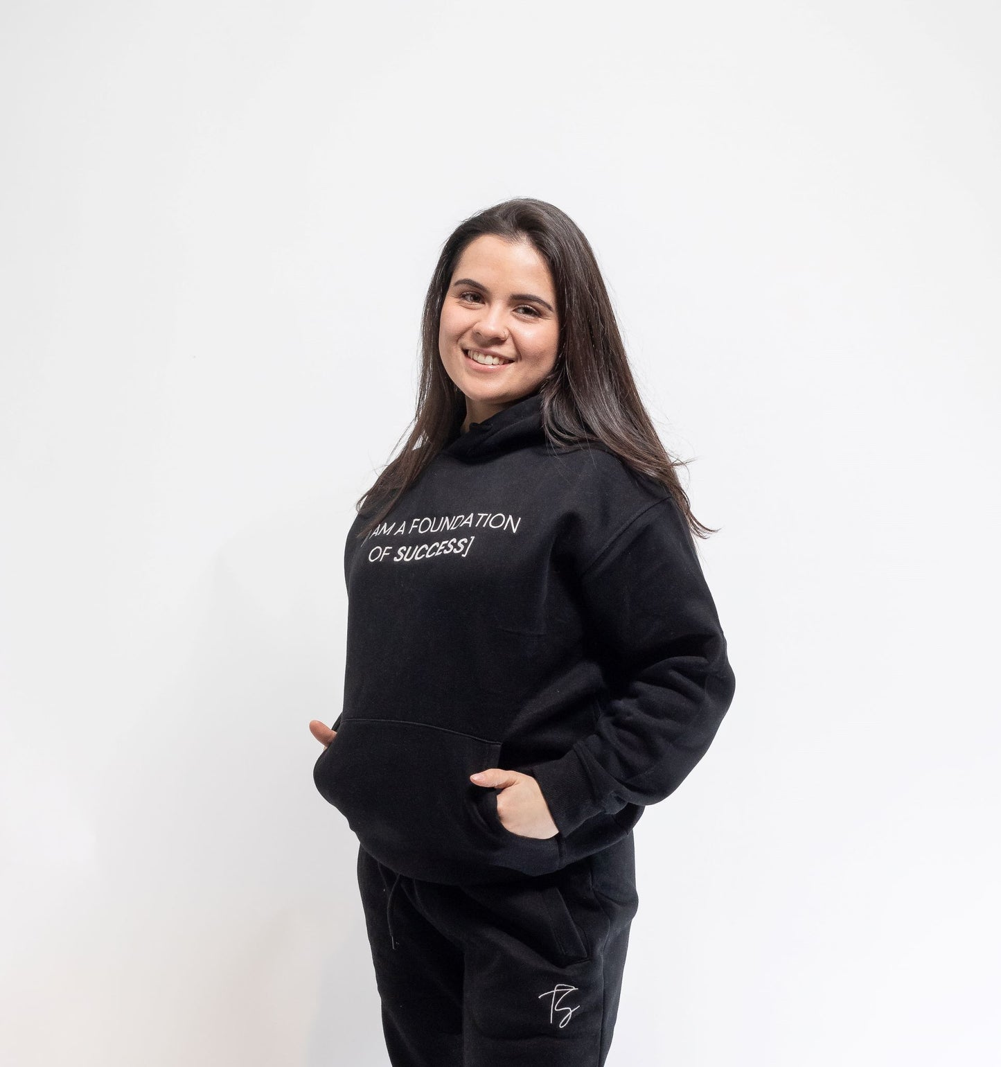 Black Embroidered Hoodie