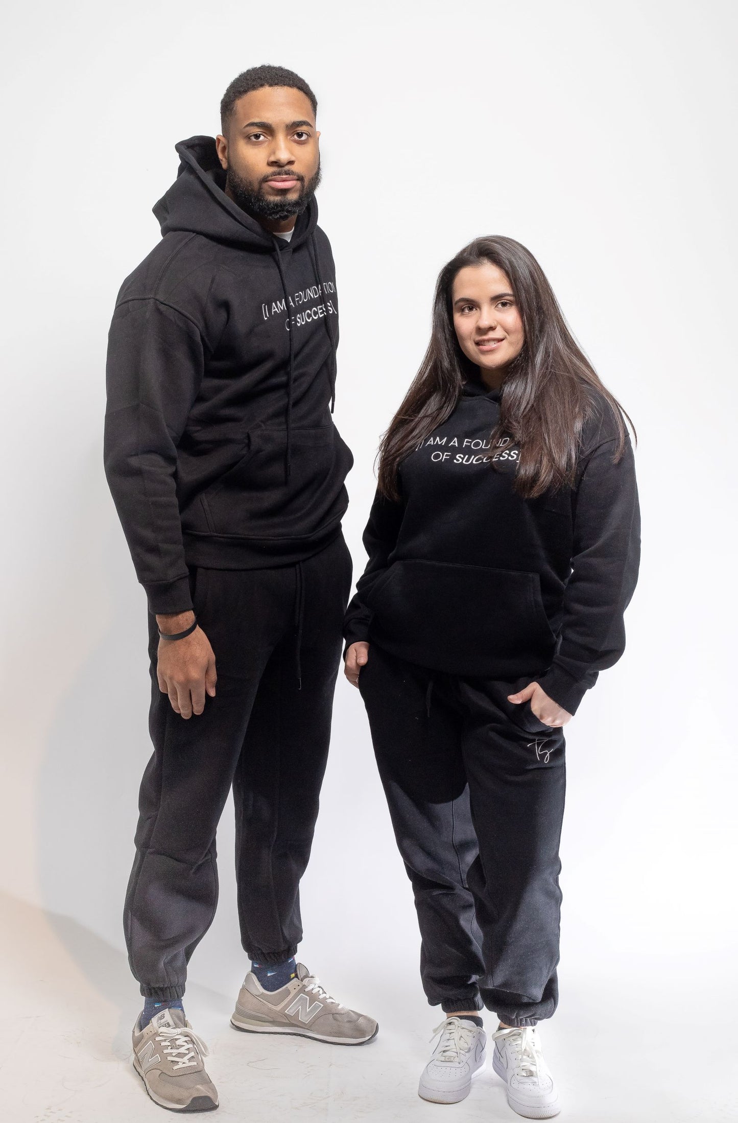 Black Embroidered Hoodie