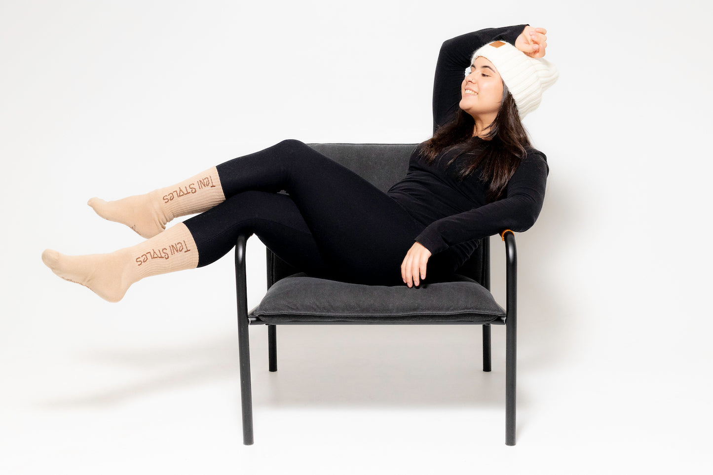 Satin Lined Winter Beanie ~ Cream