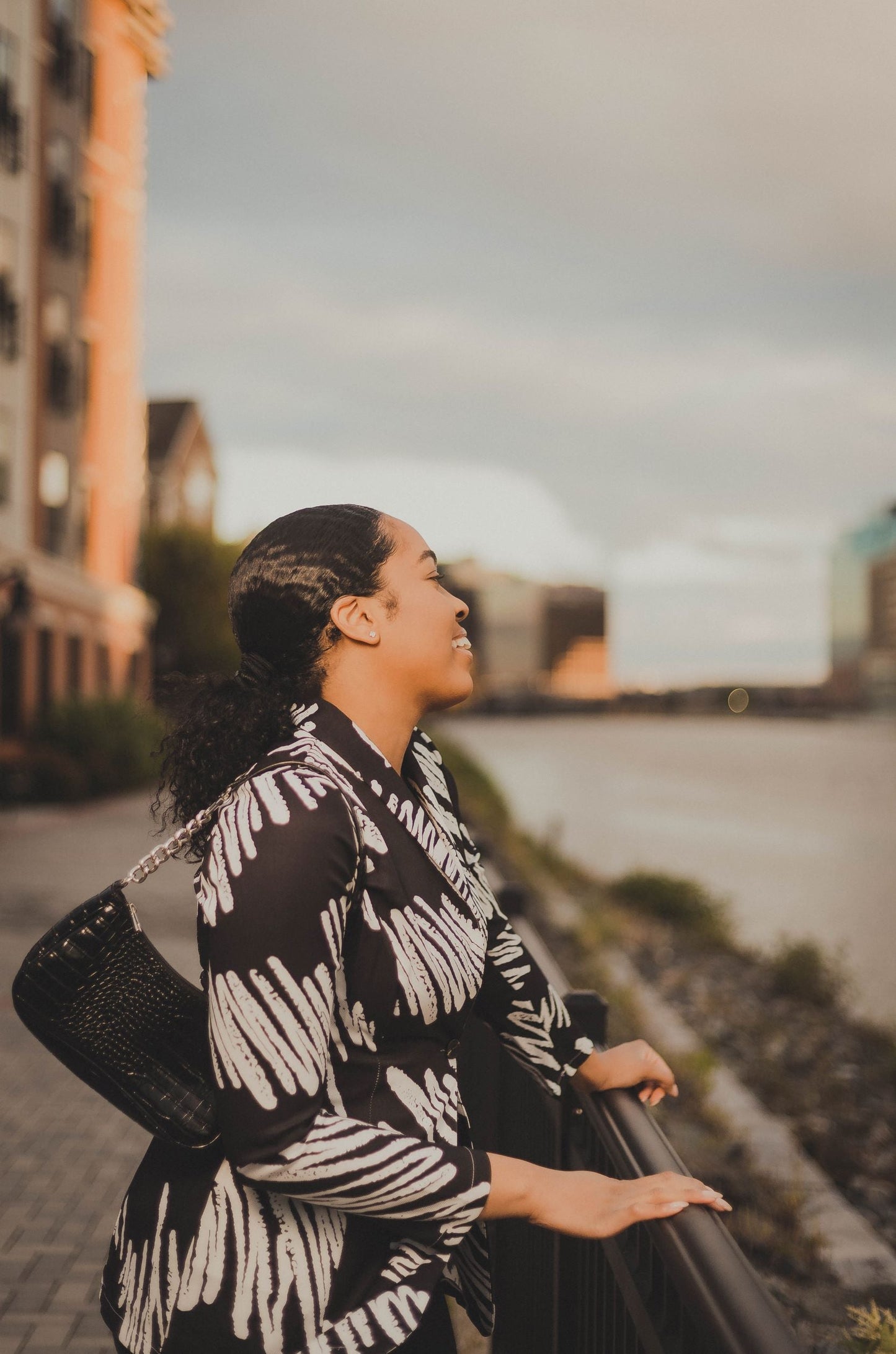 Black Zebra Print Blazer