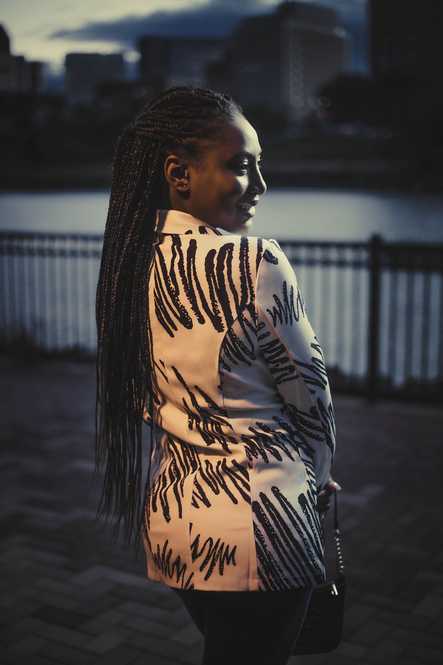 White Zebra Print Blazers