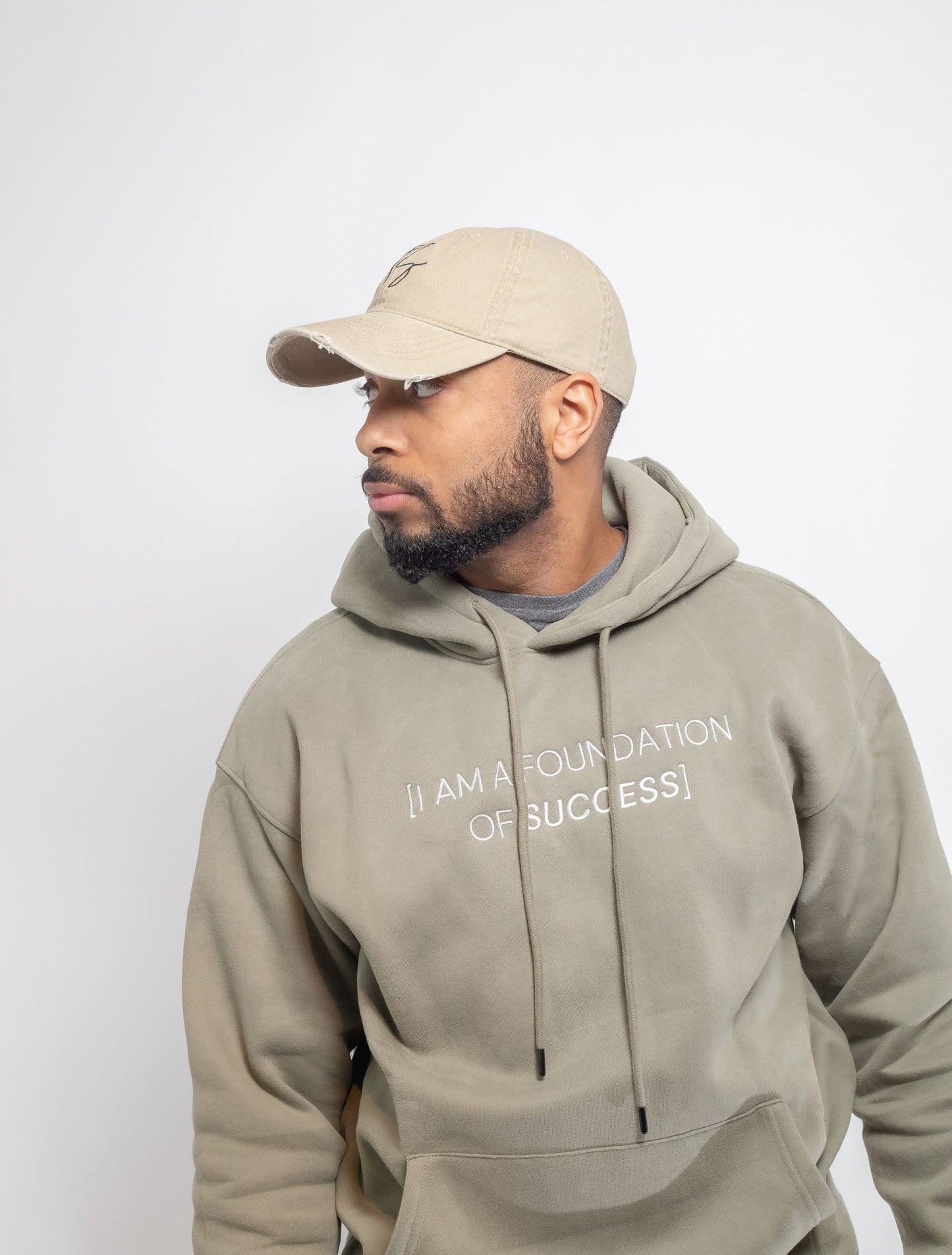 Olive Embroidered Hoodie